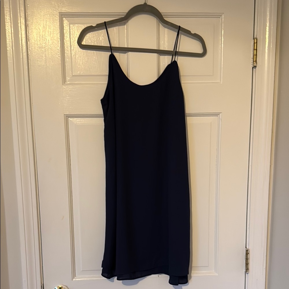 Alya Navy Sleeveless Spaghetti Strap Mini Dress